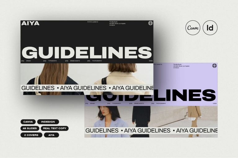 AIYA | Brand Guidelines – Canva, Charte graphique, Identité visuelle, InDesign, Moderne, Bold, Minimaliste